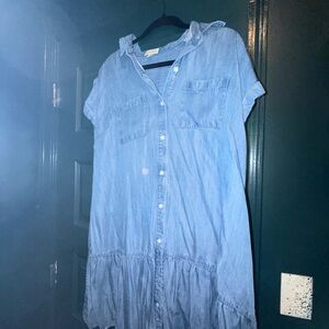 Blue Denim Button-Up Dress